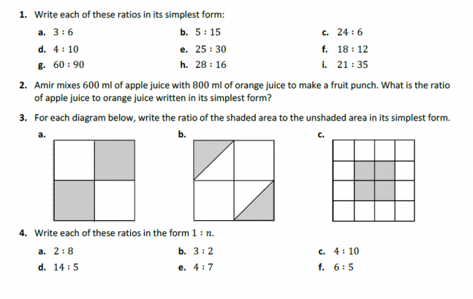 Simplifying Ratios Worksheet for KS3 Maths | Teachwire Teaching Resource