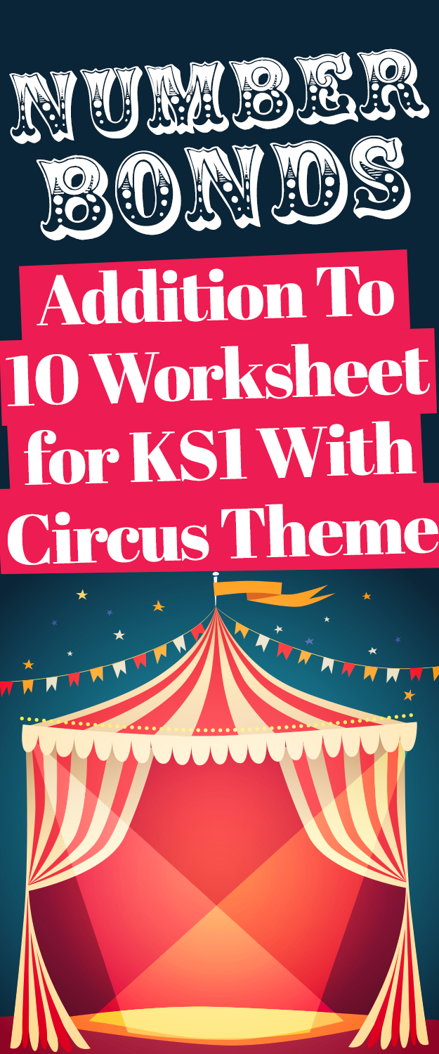 Number Bonds And Addition To 10 Worksheet for KS1 With Circus Theme