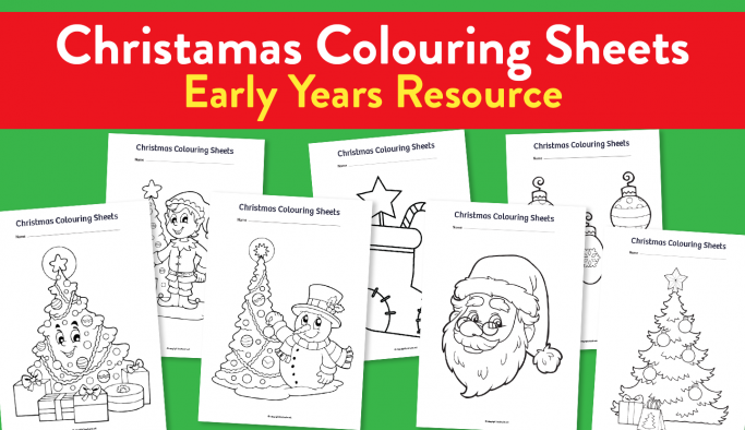 early years christmas colouring sheets  teachwire