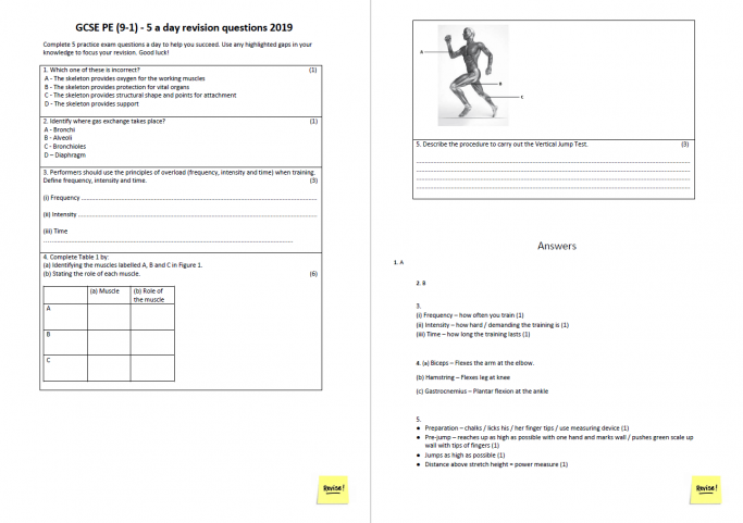 5 A Day Practice Exam Questions For Gcse Pe 9 1 Edexcel Teachwire Teaching Resource 5 A Day Practice Exam Questions For Gcse Pe 9 1 Edexcel Teachwire Teaching Resource