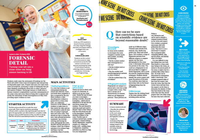 Ks3 Science Lesson Plan And Worksheets Let Students Be Forensic Scientists And Investigate A Crime Scene Teachwire Teaching Resource