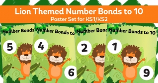 Number Bonds To 10 Lion Posters For KS1