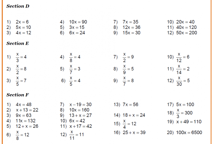 Solving Linear Equations Worksheets From Level 4 7 For Ks3 Maths
