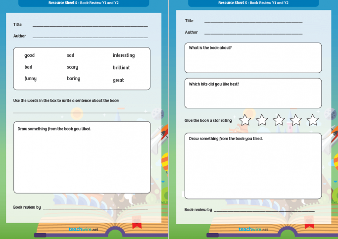 Book review template - 8 of the best resources for KS1 and KS2 English