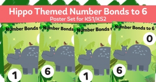 Number Bonds To 6 Hippopotamus Posters For KS1