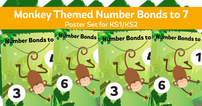 Number Bonds To 7 Monkey Posters For KS1