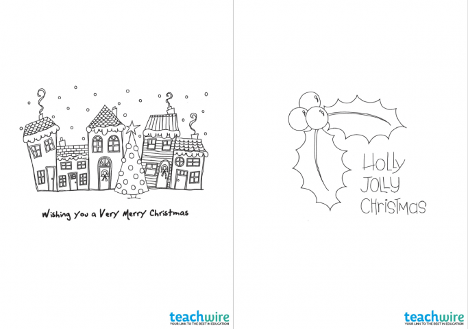 8 Print And Colour Christmas Card Designs Teachwire Teaching Resource 8 Print And Colour Christmas Card Designs Teachwire Teaching Resource