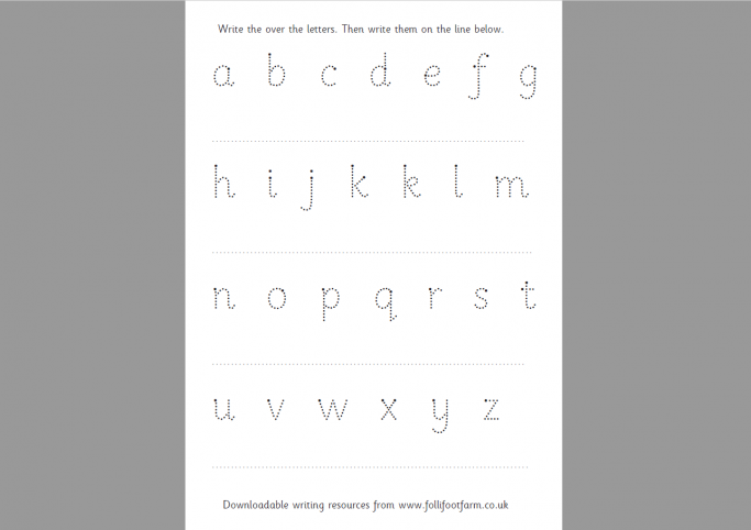 Alphabet Letters – Handwriting And Prehension Worksheet