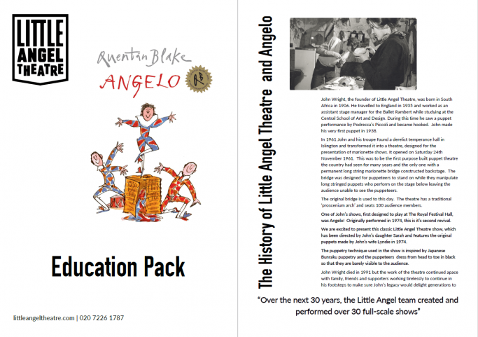 Quentin Blake’s Angelo Education Pack for KS1/2 English, Drama and Art & Design