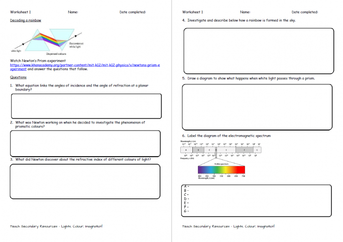 the science of colours and emotion ks4 physics chemistry and biology lesson plan and worksheets teachwire teaching resource