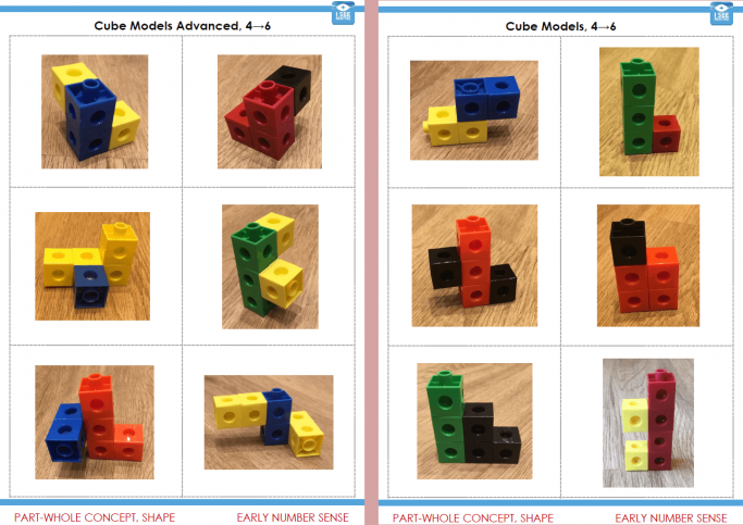 Re-create cube models 4-6 – Early number sense maths activity for EYFS/Reception