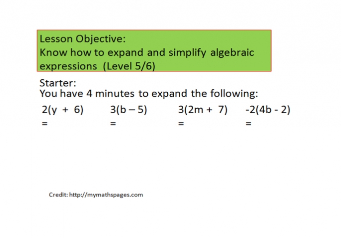 Ks3 Maths Worksheet For Expanding And Simplifying Algebraic Expressions | Teachwire Teaching Resource