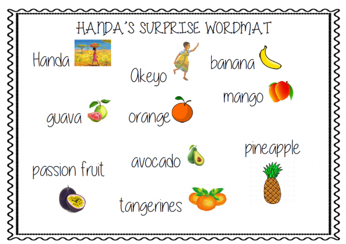 Handa's Surprise Word Mat | Teachwire Teaching Resource