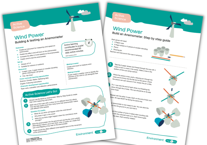 Science experiments for kids – Make an anemometer to measure wind speed