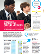 Square numbers KS4 maths lesson plan and task sheet