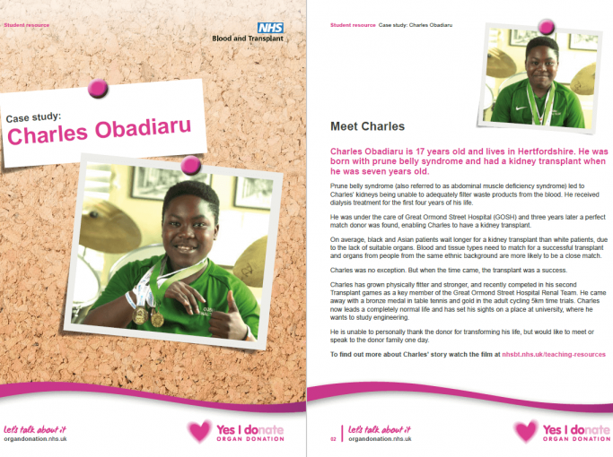 Condensed Summary Lesson Plan – Organ and Tissue Donation Stories for KS3/KS4