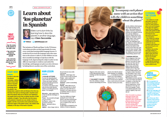 Learn the Planets of our Solar System – KS2 Spanish Lesson Plan