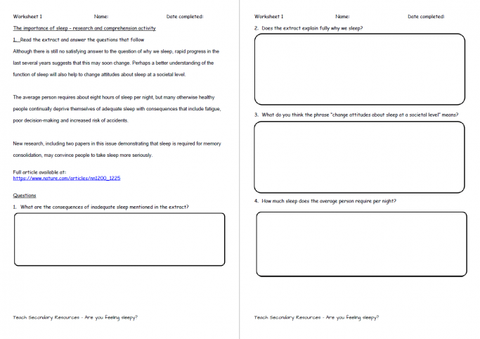 the science of sleep ks3 lesson plan and resources teachwire teaching resource