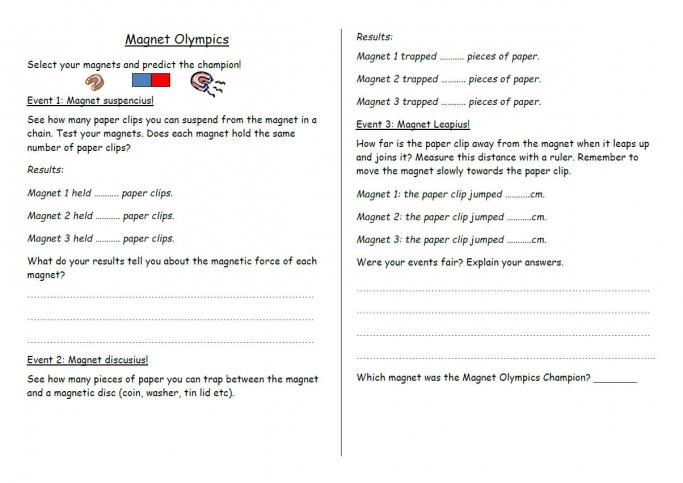 forces and magnets year 3