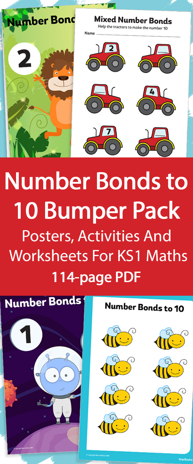 worksheet Number Bonds To 10 number bonds to 10 bumper pack posters activities and worksheets for ks1 maths