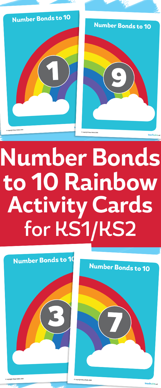 worksheet Number Bonds To 10 number bonds to 10 rainbow activity cards for ks1 teachwire ks1