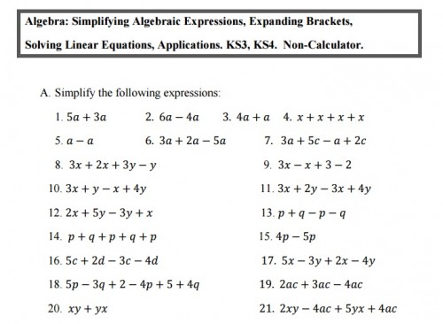 algebra 10 of the best worksheets for ks3 maths