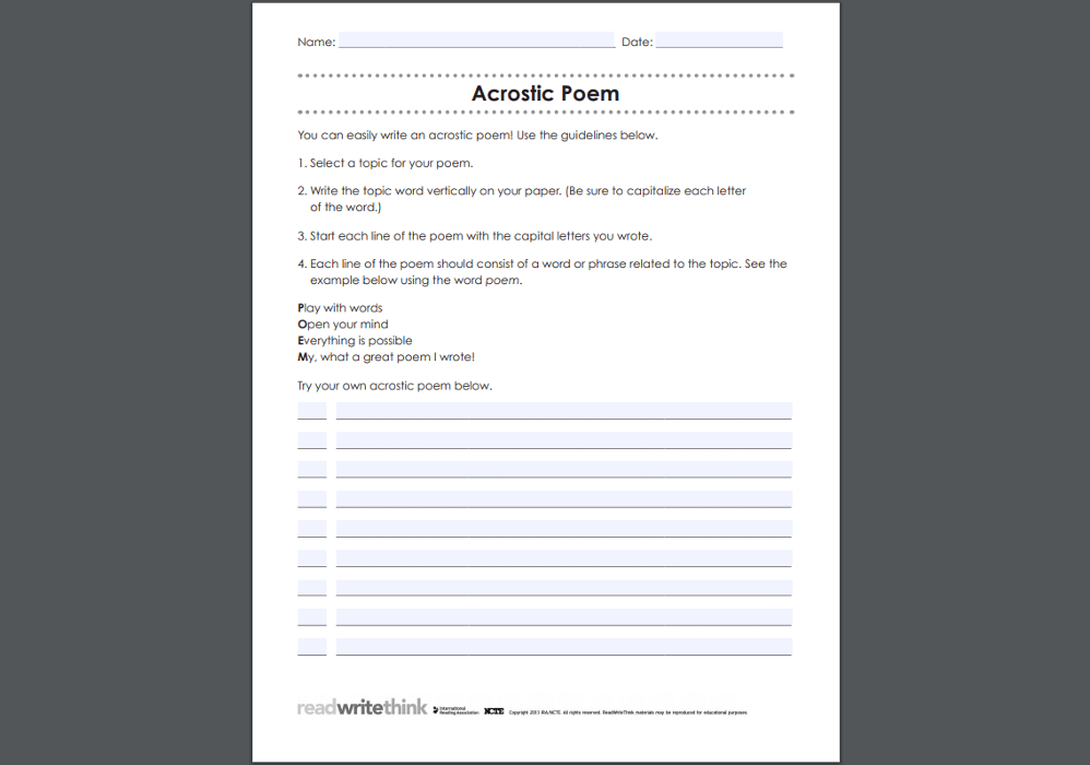 Acrostic Poems 8 Of The Best Worksheets And Resources For Ks1 Ks2 English