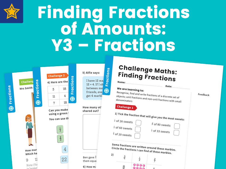 12 of the best fraction of amounts worksheets for KS2 maths