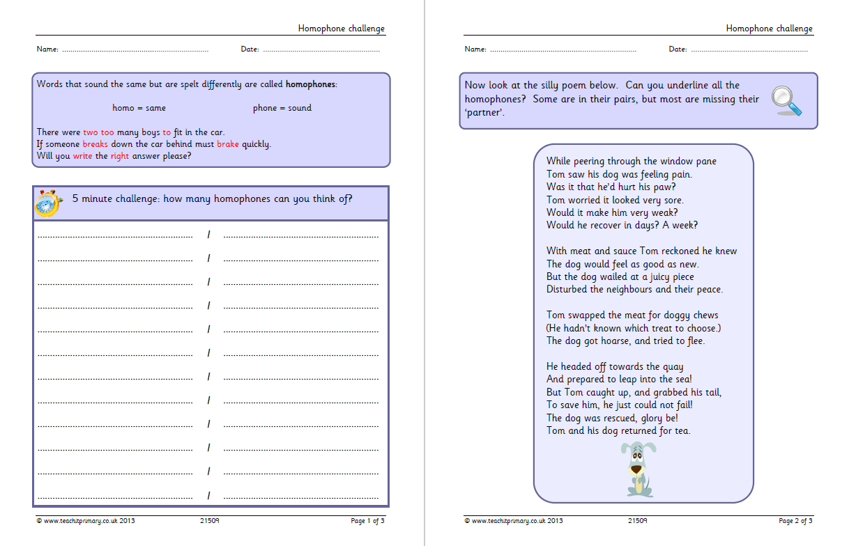 7 Of The Best Homophones Teaching Resources For KS2 English - 7 Of The Best Homophones Teaching Resources For KS2 English