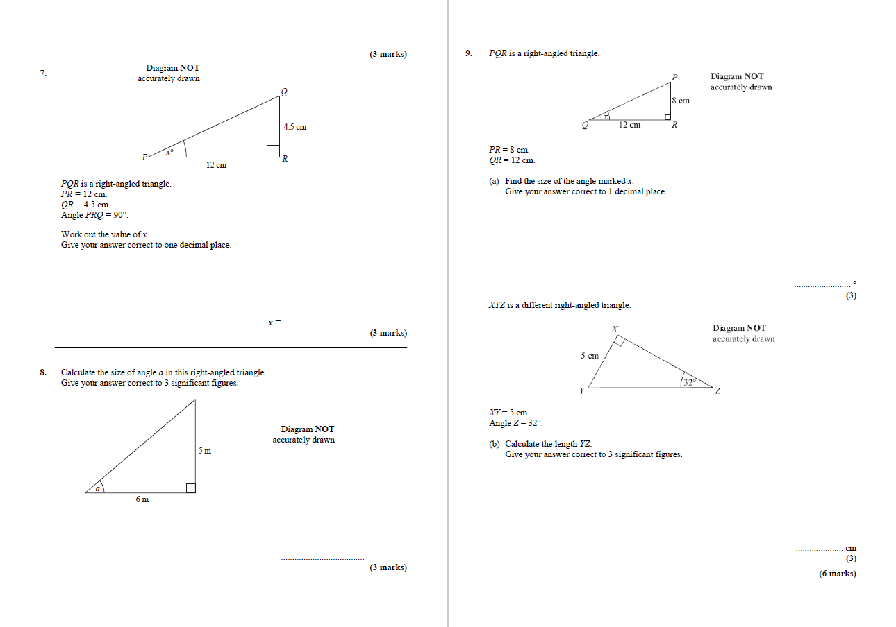 23 of the best trigonometry questions, worksheets and resources Within Right Triangle Trig Worksheet