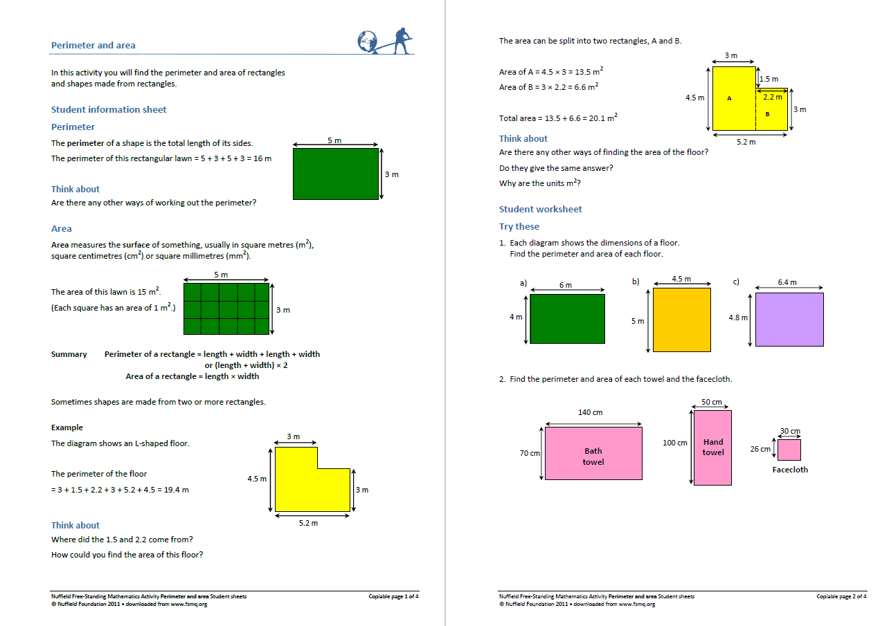 Area and perimeter worksheets – 2222 of the best resources for KS22 maths In Area Of Irregular Shapes Worksheet
