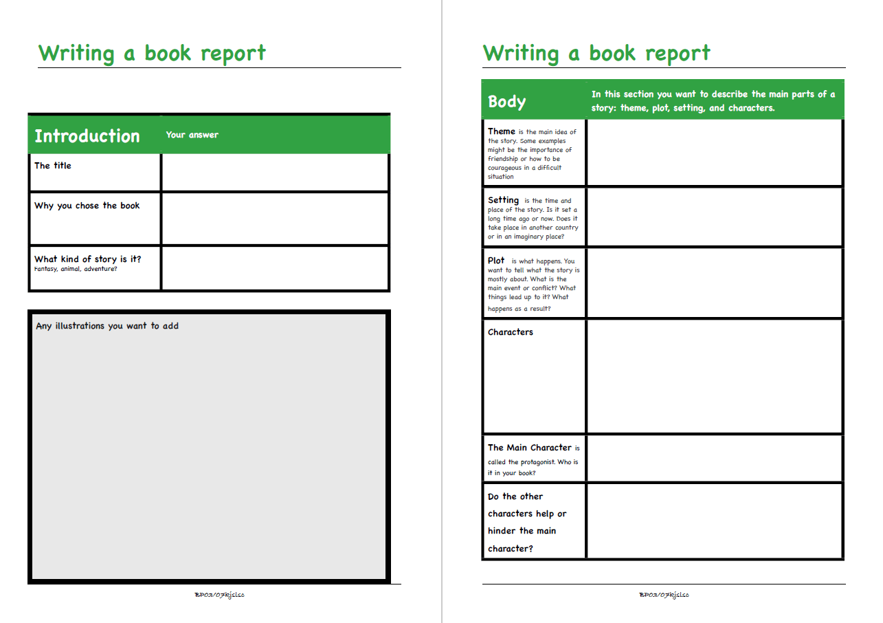 Book review template – 299 of the best resources for KS299 and KS29 English