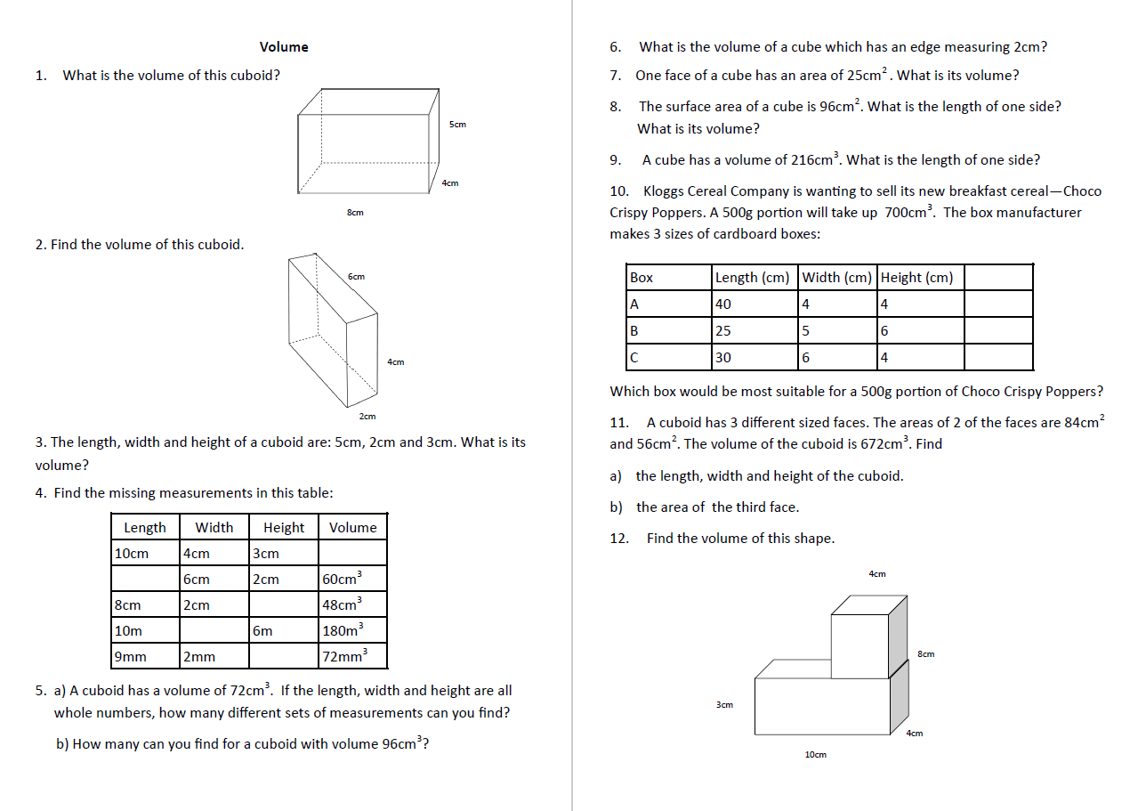 22 of the best volume and capacity worksheets and resources for KS22 For Measuring Liquid Volume Worksheet