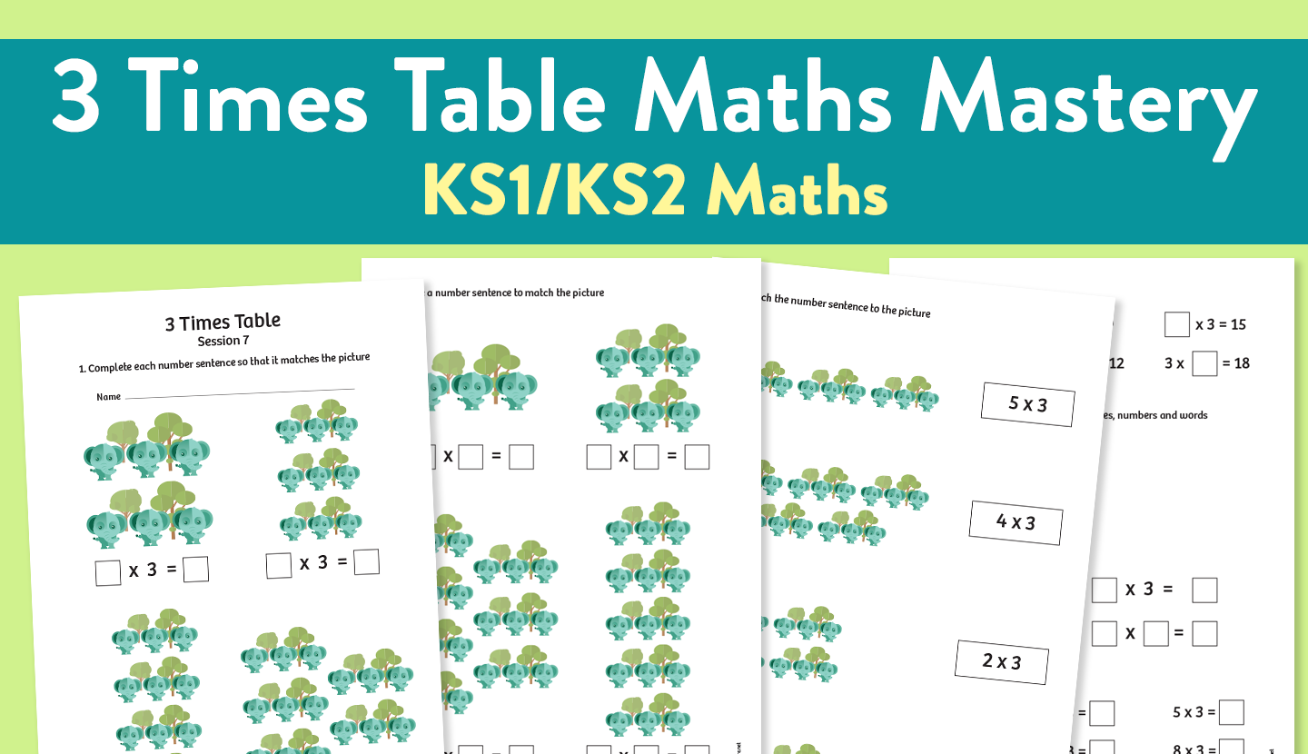 Maths Mastery Worksheet For KS2 Maths – 3 Times Table