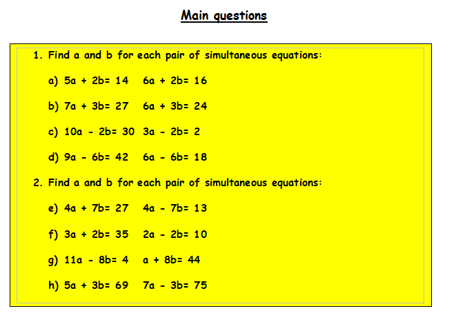 Simultaneous Equations Worksheet for KS4 Maths | Teachwire ... Simultaneous Equations Worksheet for KS4 Maths | Teachwire ...