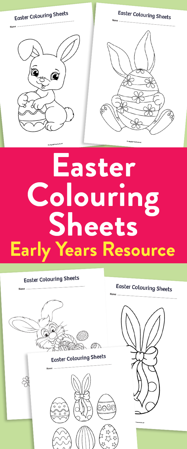 Early Years Colouring Sheets for Easter Teachwire Teaching Resource