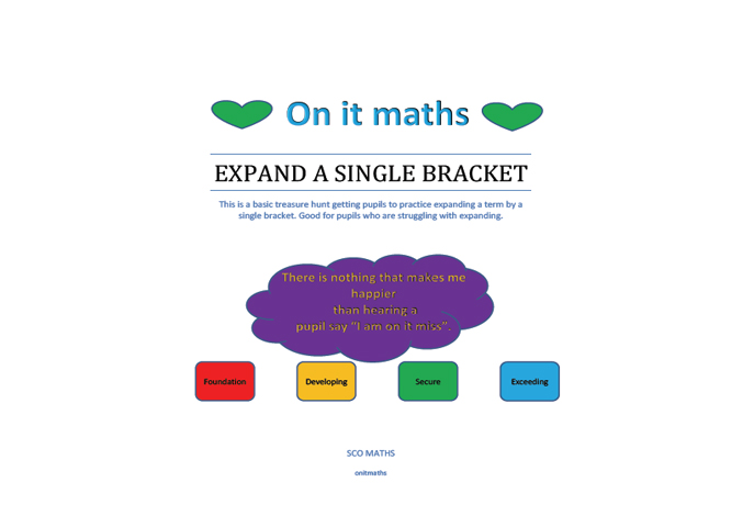 &#039;Treasure Hunt&#039; Algebra Resource For KS3 Maths