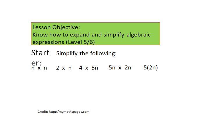 Ks3 Maths Worksheet For Expanding And Simplifying Algebraic Expressions | Teachwire Teaching Resource