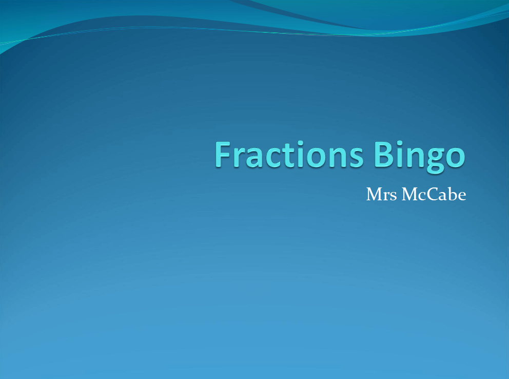 Fractions Bingo Game for KS2 and KS3 Maths