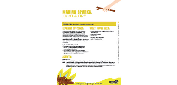 Making Sparks: Light a Fire – English activity for KS2