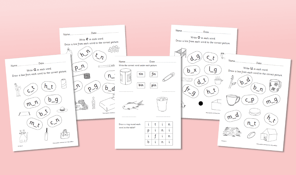 Medial Vowel A E I O U Worksheet Pack Handwriting And Comprehension Activities For Ks1 Teachwire Teaching Resource