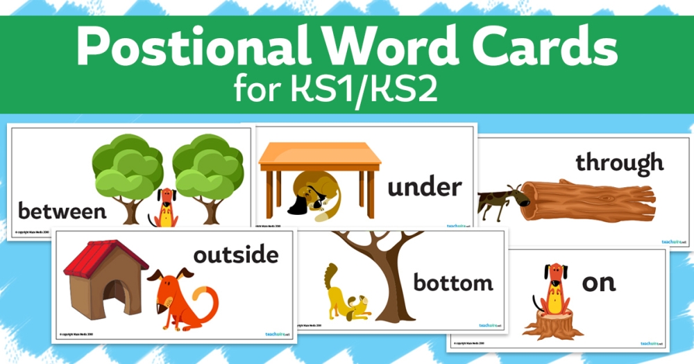Positional Word Cards for KS1 / KS2