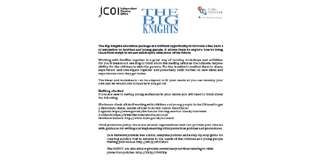 The Big Knights Education Package – English and art/design activities for EYFS to KS2