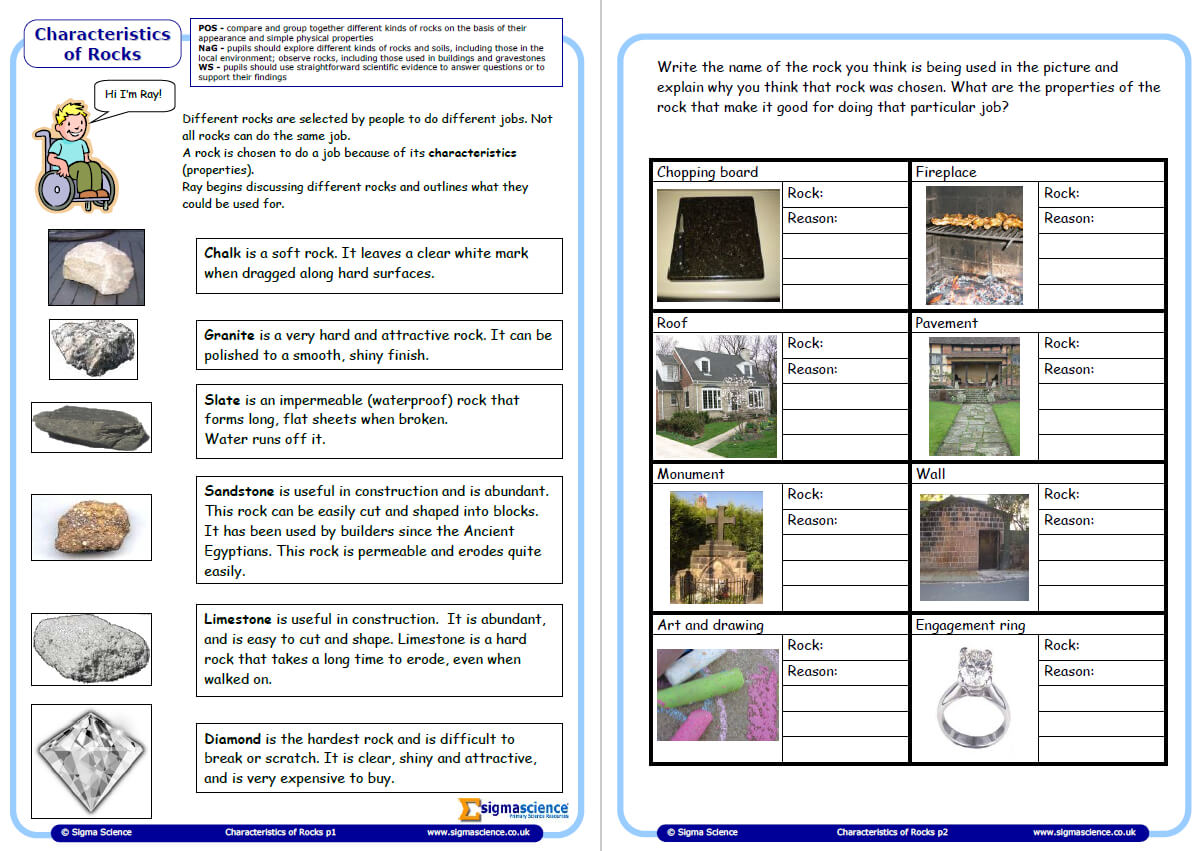 Characteristics of Rocks Worksheet for Year 23 Science  Teachwire Within Types Of Rock Worksheet