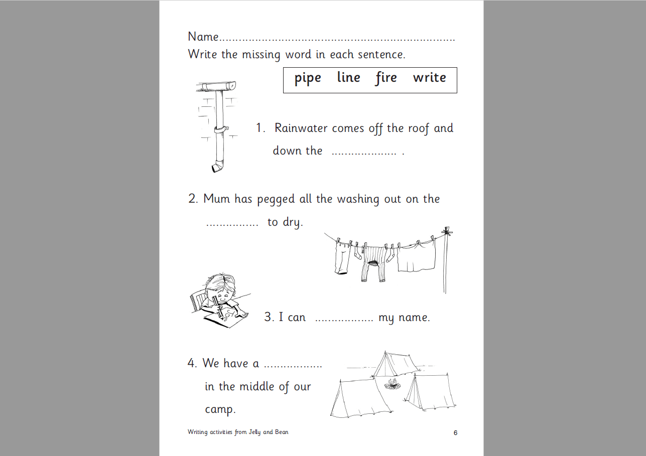 i-e Sentences Worksheet – Handwriting and Comprehension