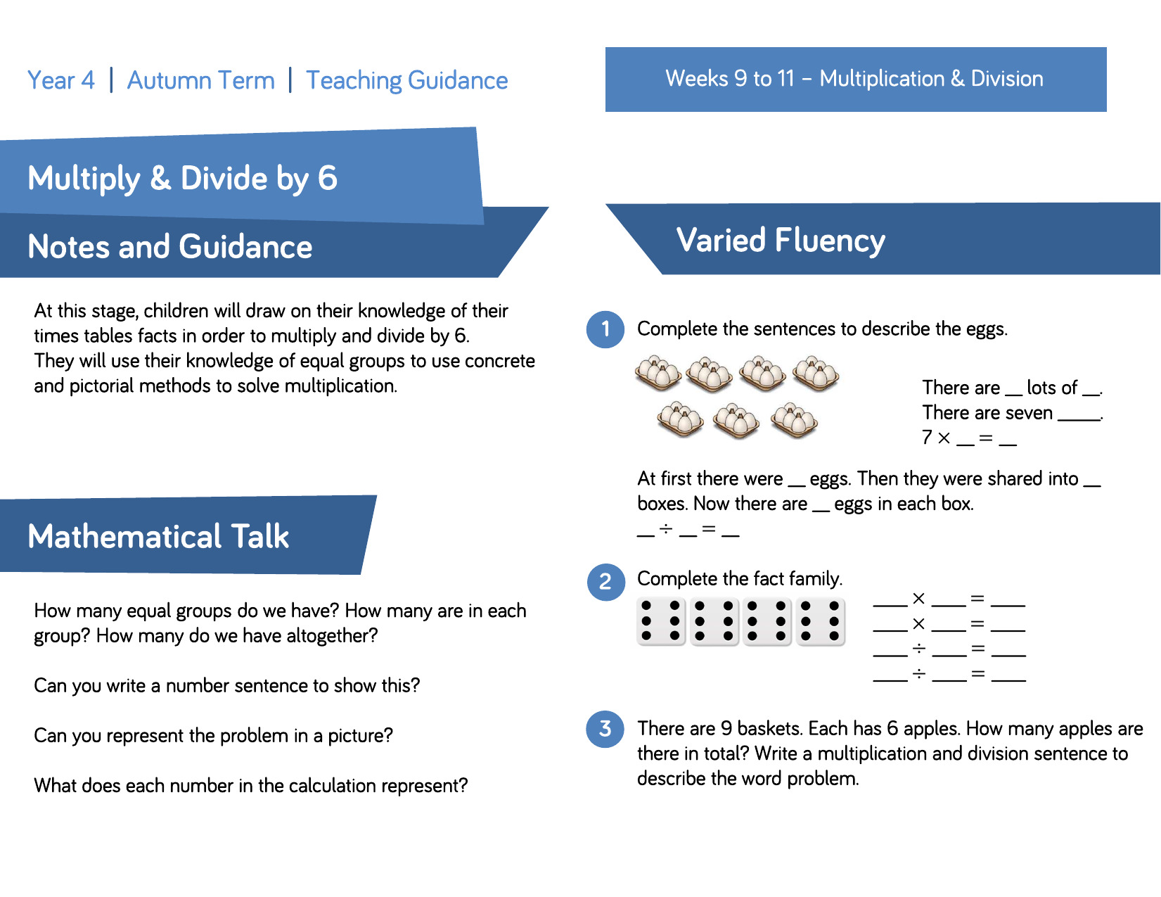 KS2 Maths Resource – Multiply and Divide By 6
