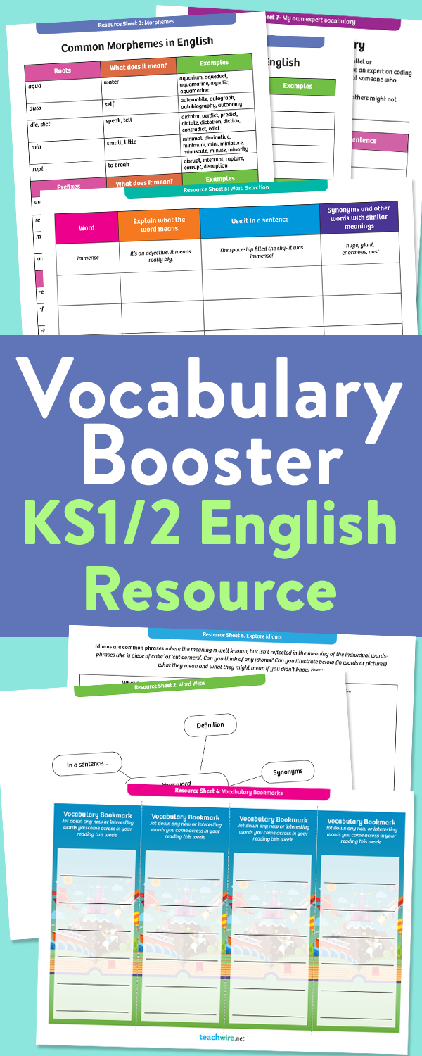 Vocabulary Boosting Activity Pack for KS1 and KS2