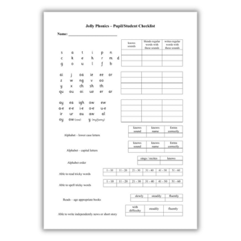 Jolly Phonics checklist