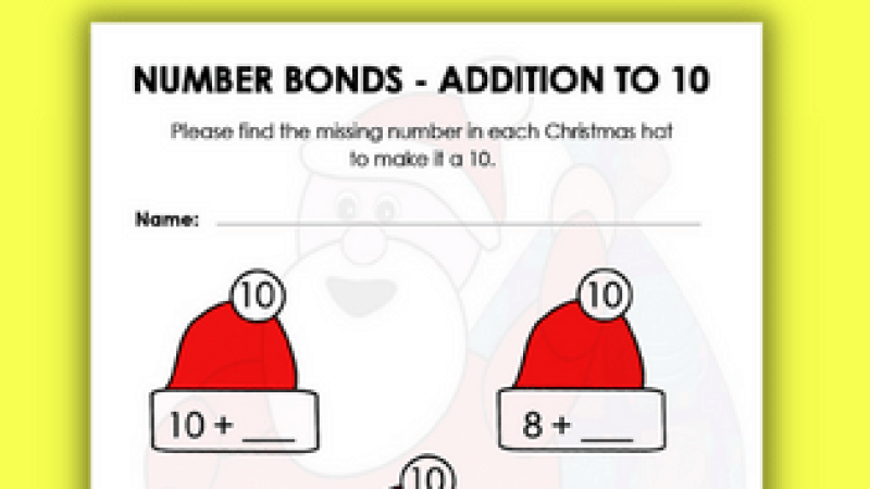 Christmas maths worksheet