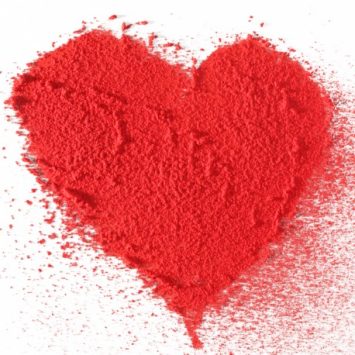 Dusty red heart representing Valentine's Day EYFS ideas